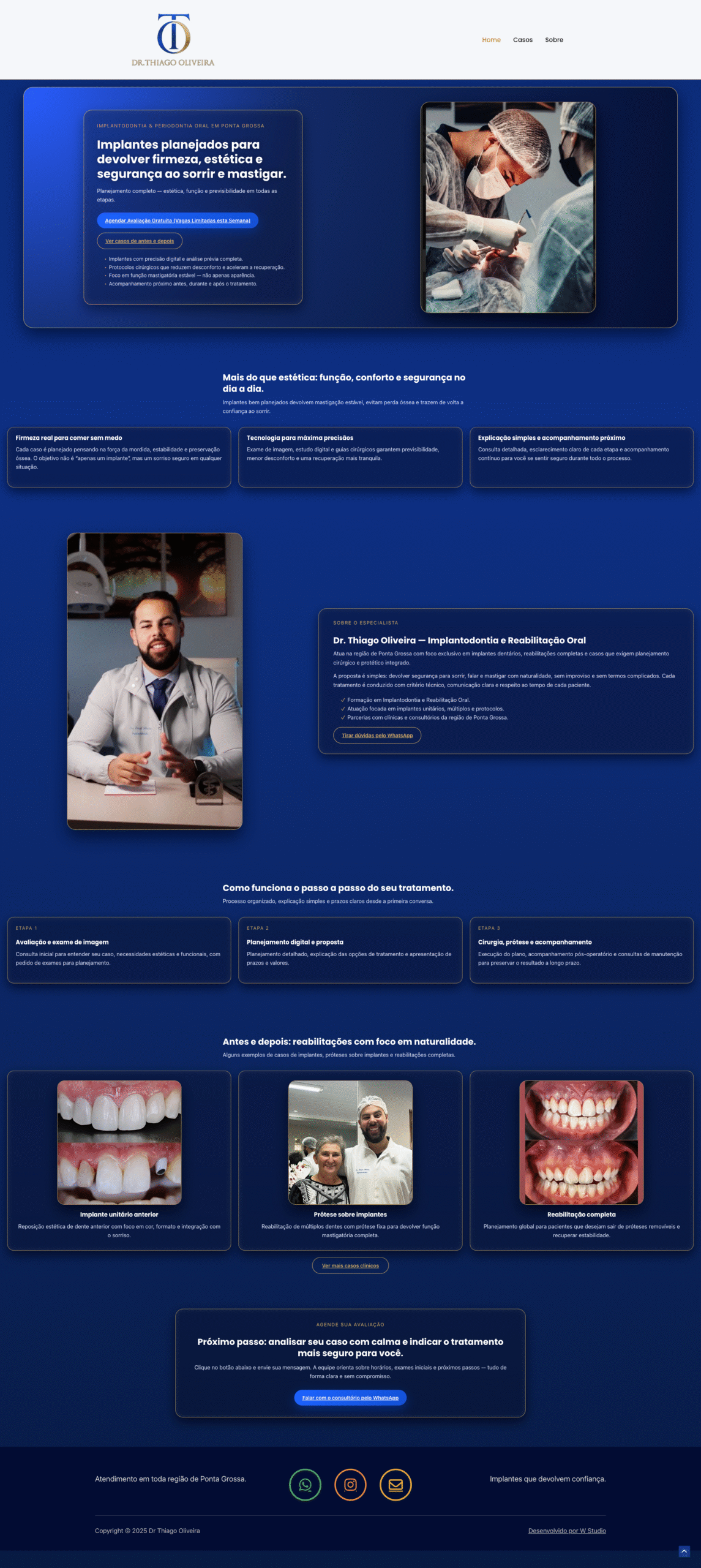 Preview do site do Dr. Thiago Oliveira
